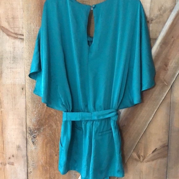 GUESS teal silk romper size small - Picture 4 of 8